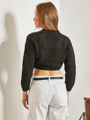 Bianco Lucci Knit cardigan in Black