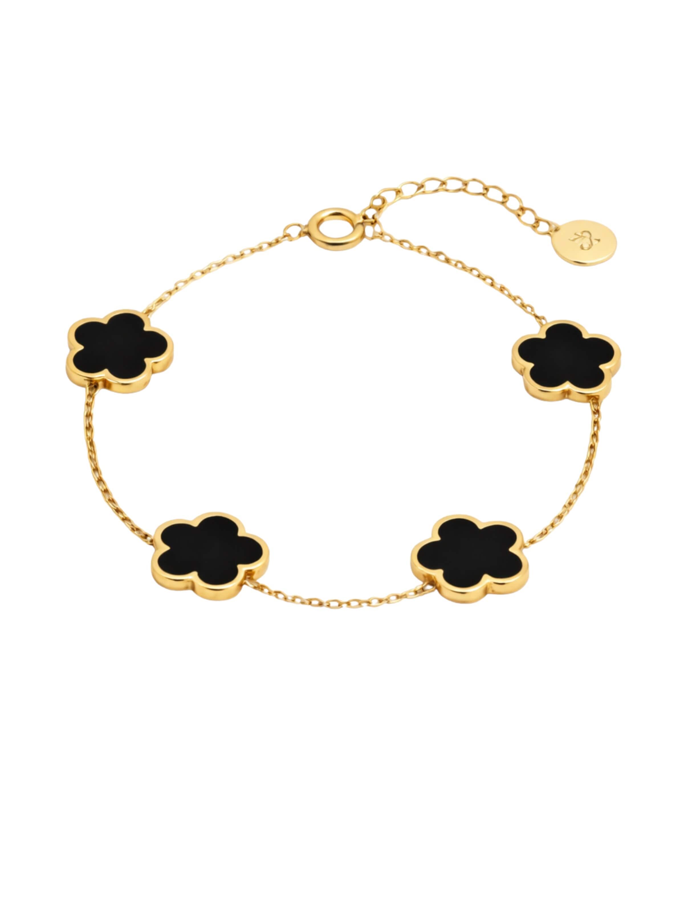Pure Schmuck Bracelet 'Clover' in Gold: front