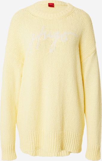 HUGO Red Sweater 'Sareed' in Yellow / White, Item view