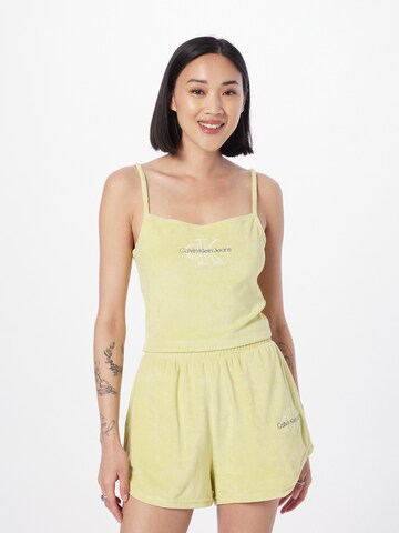 Calvin Klein Jeans - Top en amarillo: frente