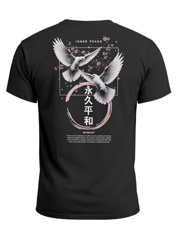 Neverless Shirt 'Inner peace sakura' in Black: front