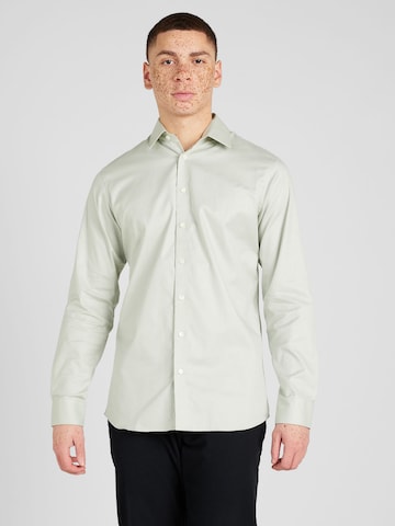 Coupe slim Chemise 'Ethan' SELECTED HOMME en vert : devant