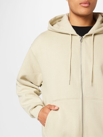 WEEKDAY Zip-Up Hoodie in Beige