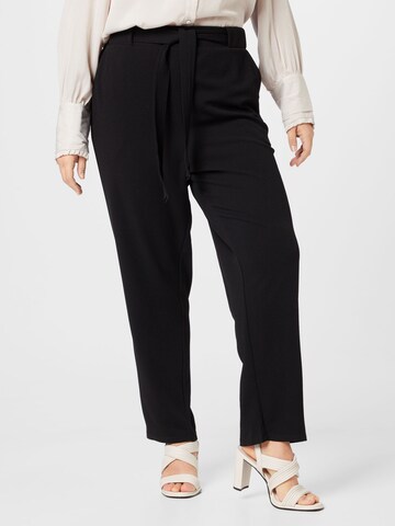 Coupe slim Pantalon 'Liv' ABOUT YOU Curvy en noir : devant