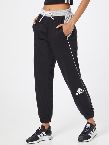 ADIDAS SPORTSWEAR Tapered Sportbroek 'Essentials' in Zwart: voorkant