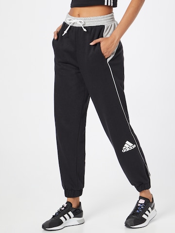 ADIDAS SPORTSWEAR - Tapered Pantalón deportivo 'Essentials' en negro: frente