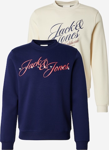 Sweat-shirt 'JORINWOOD' JACK & JONES en blanc : devant