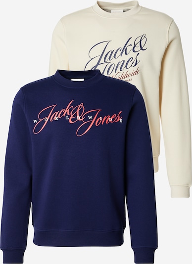 JACK & JONES Collegepaita 'JORINWOOD' värissä sininen / valkoinen / villanvalkoinen, Tuotenäkymä