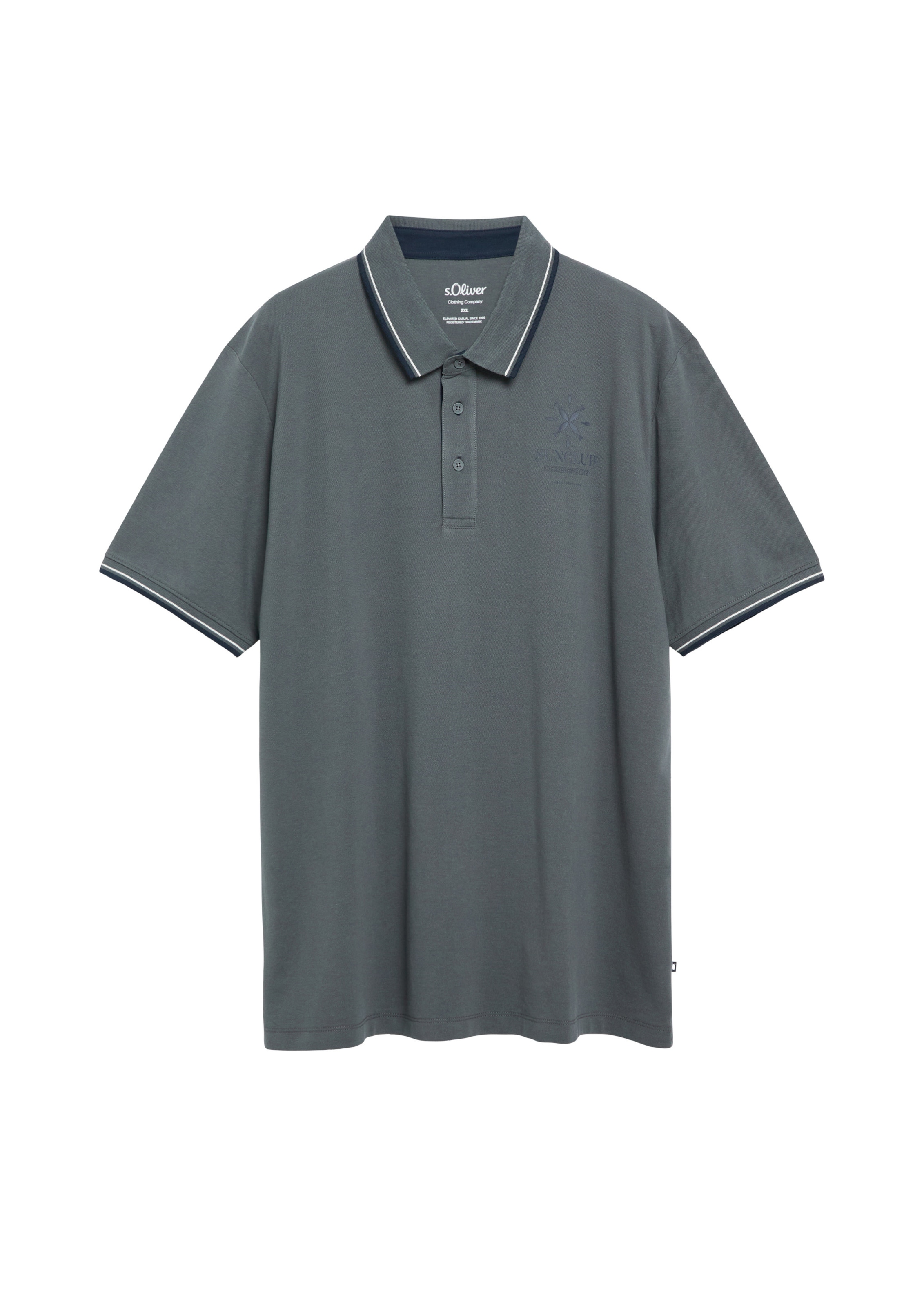 s.Oliver Men Big Sizes Shirt in Grey: front