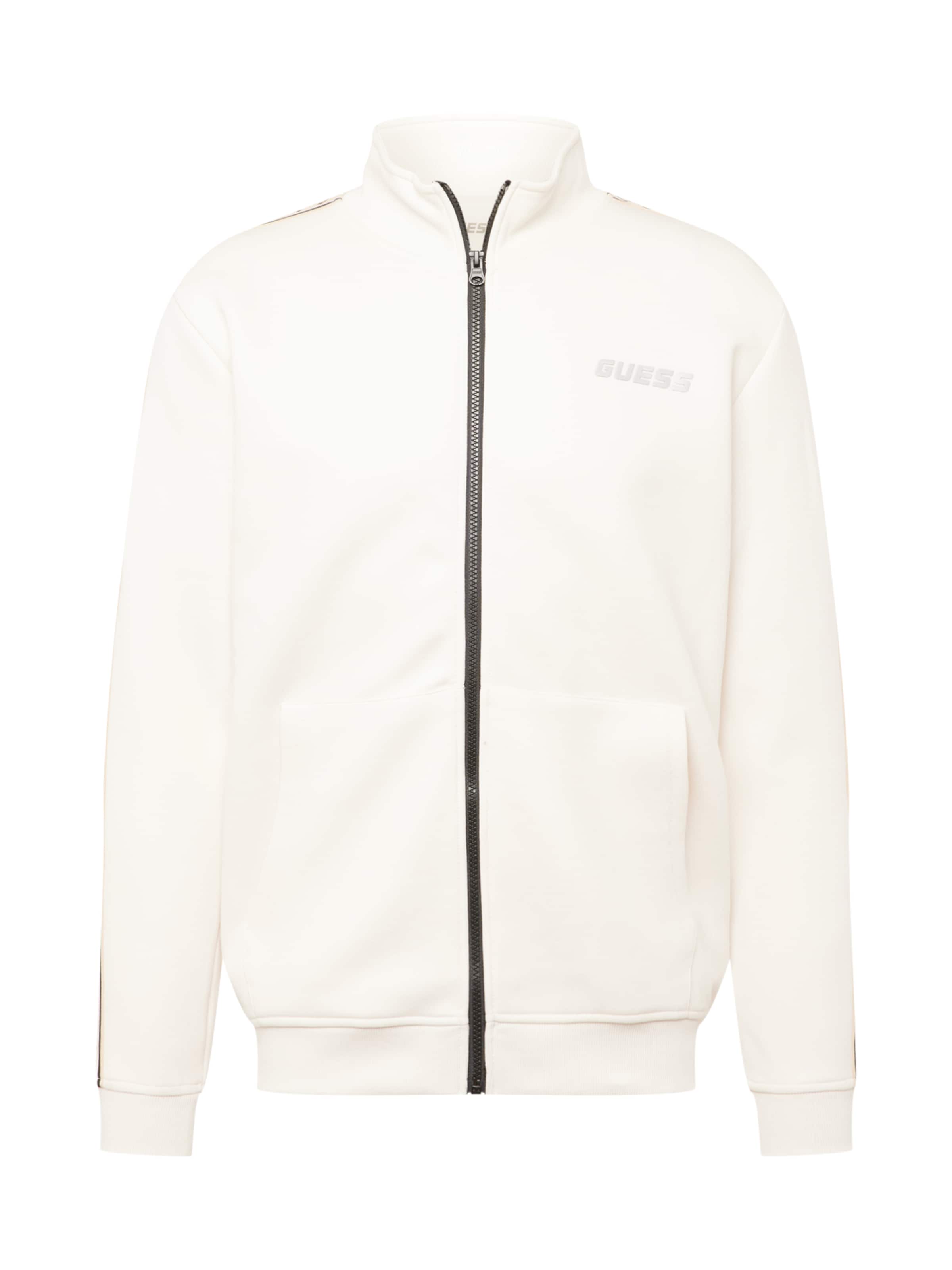 GUESS - Sudadera con cremallera deportiva 'MICKEY' en blanco: frente