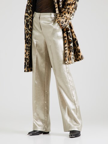 PATRIZIA PEPE Loose fit Pleated Pants in Gold: front