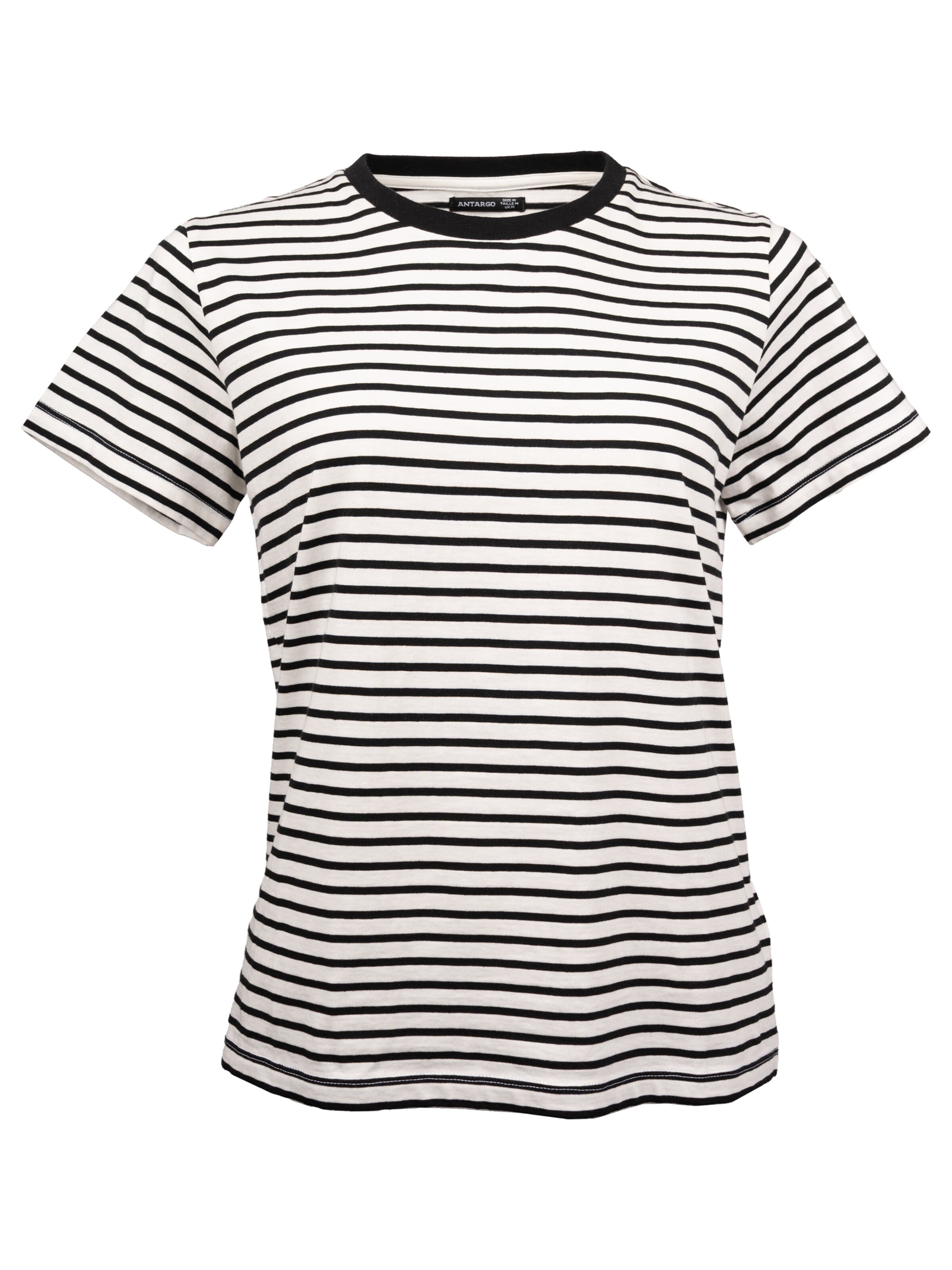 Antargo Shirt 'Striped Basic'‌ in Schwarz: Vorderseite