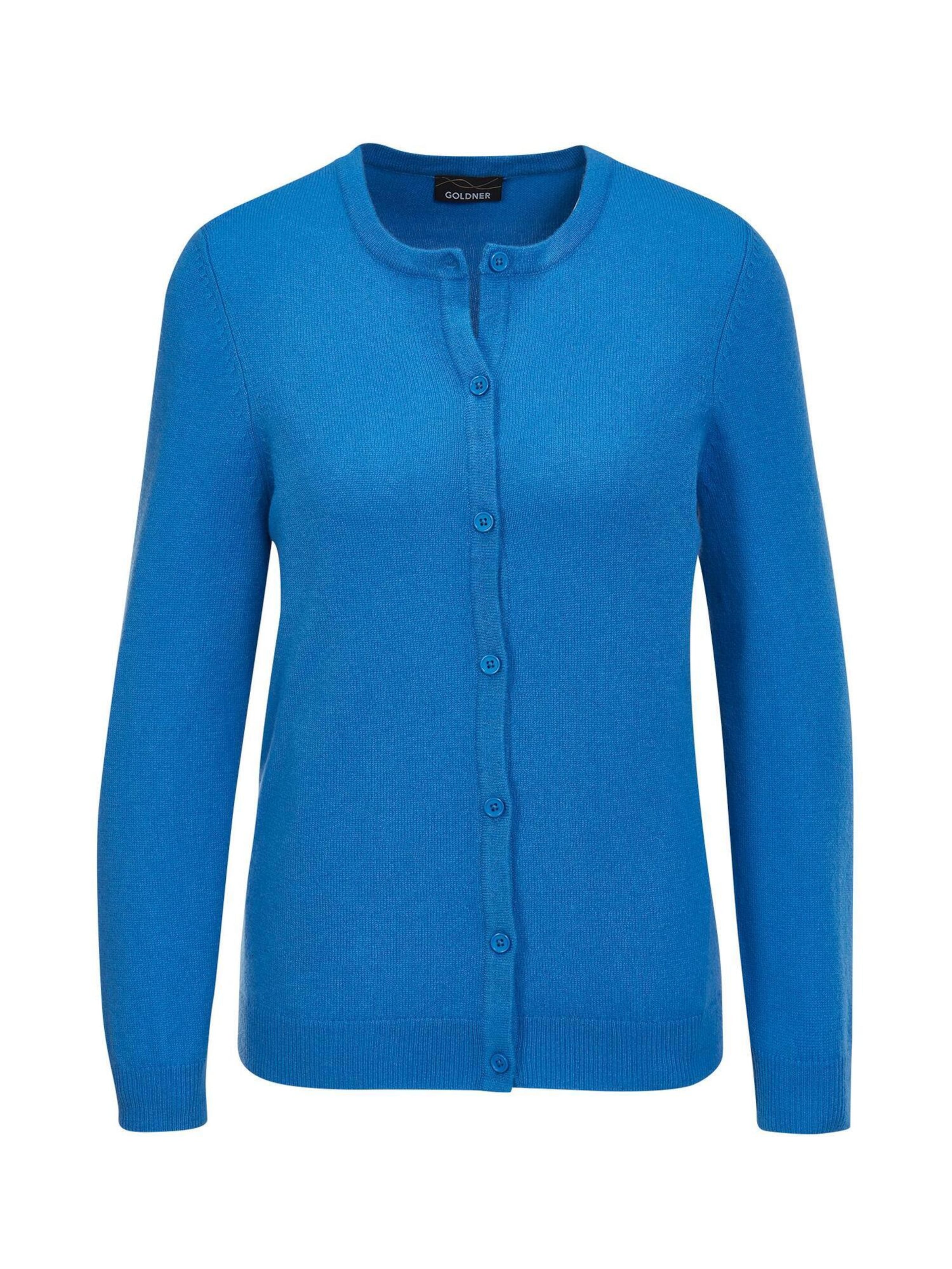 Goldner Gebreid vest in Blauw: voorkant