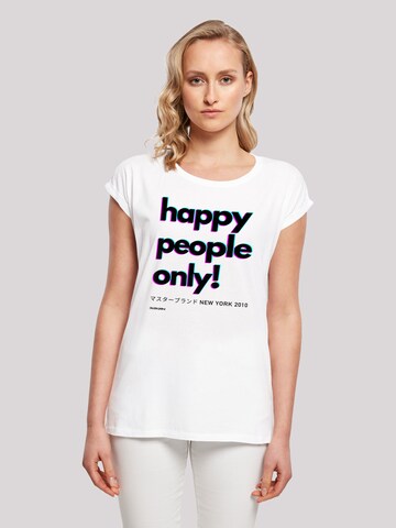 T-shirt 'Happy people only New York' F4NT4STIC en blanc : devant