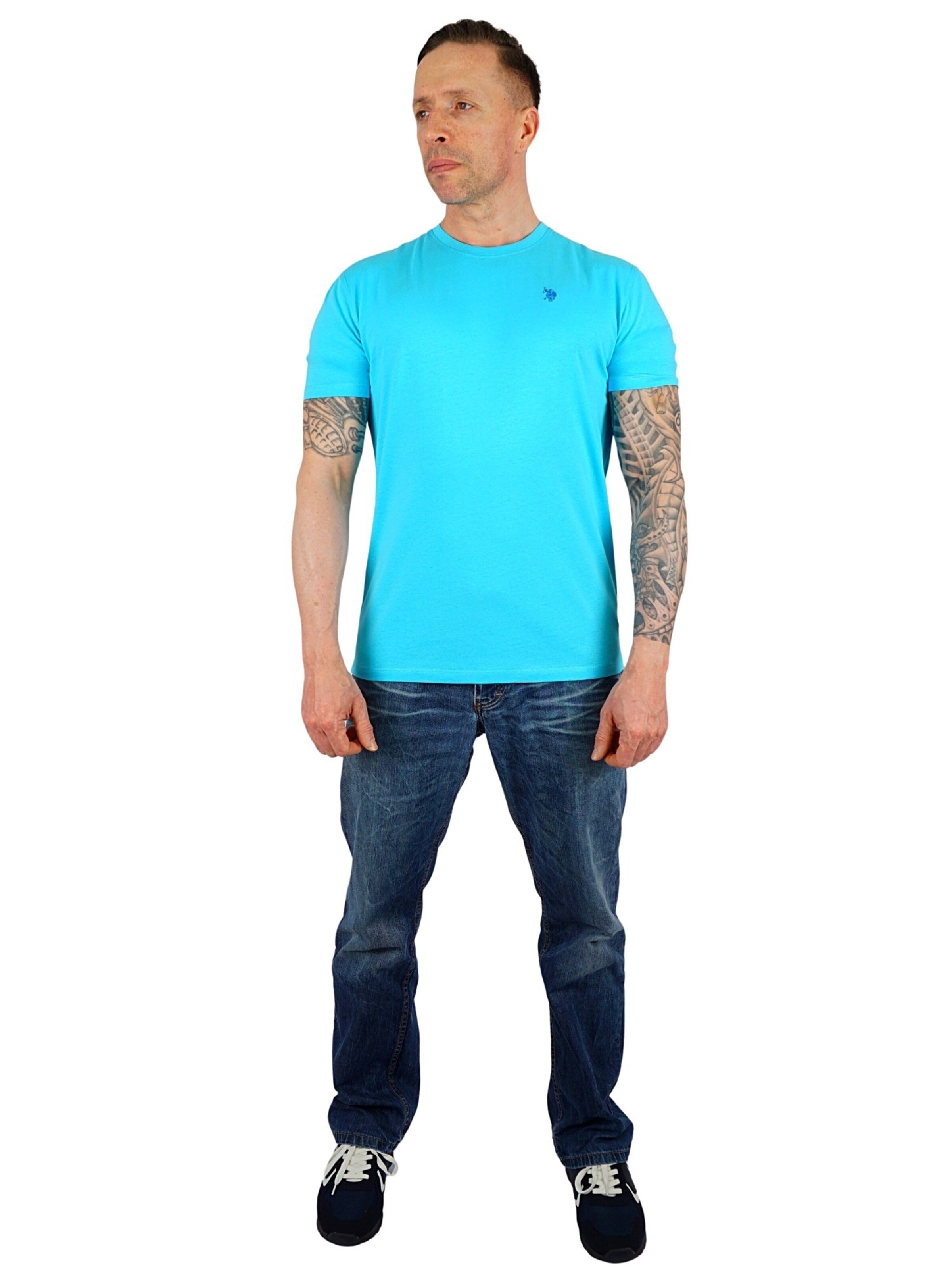 T-Shirt U.S. POLO ASSN. en bleu : devant