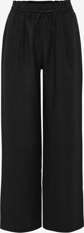 OPUS Wide leg Pleat-Front Pants 'Marou' in Black: front