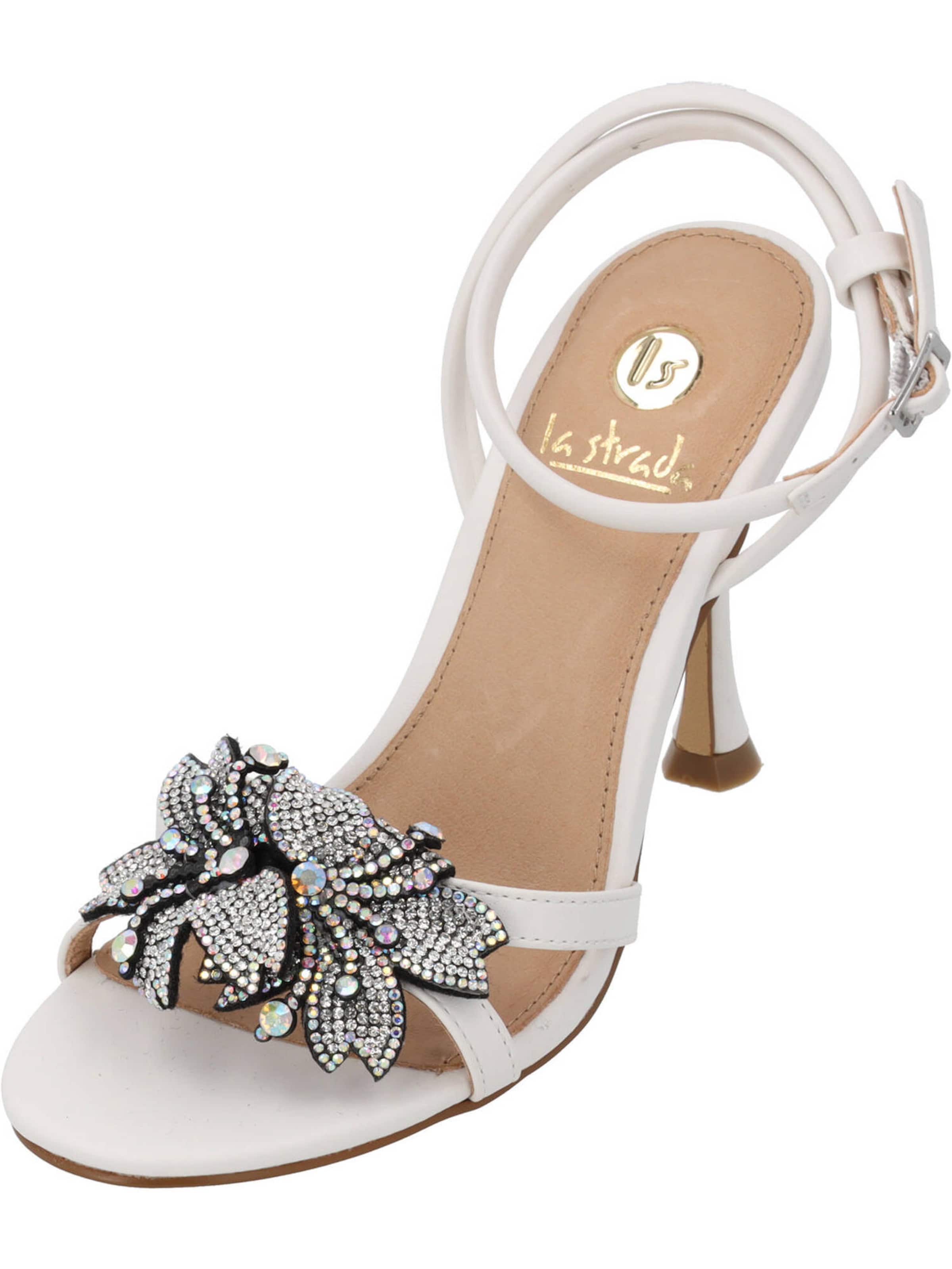 LA STRADA Sandale in schwarz / silber / weiß, Produktansicht