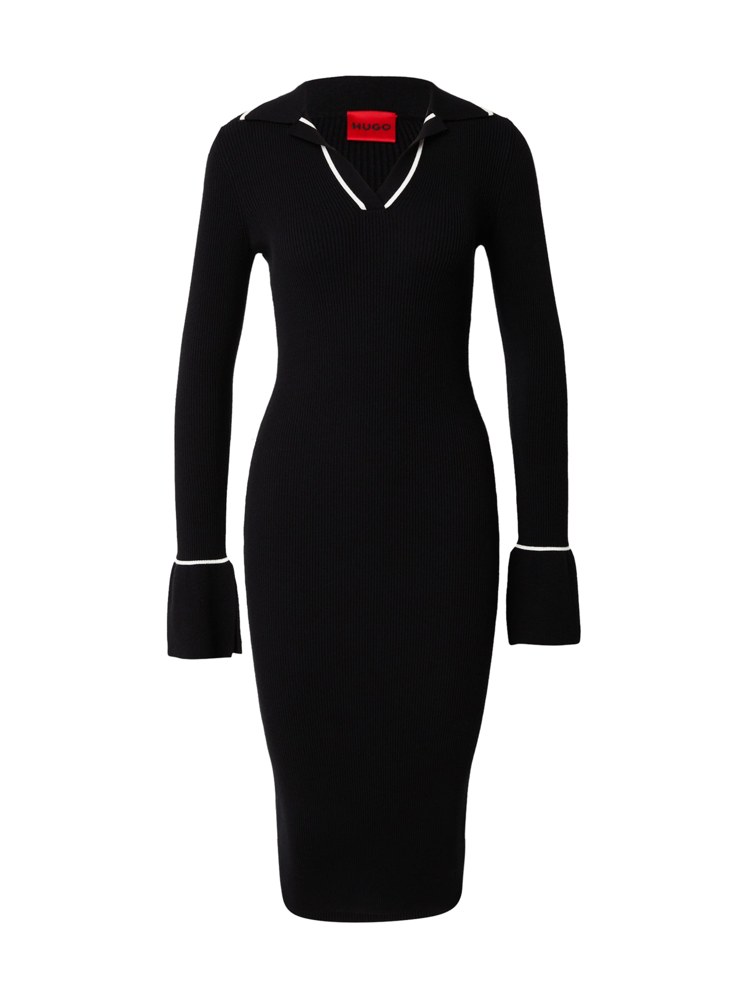 Rochie tricotat &#x27;Samury&#x27; de la HUGO pe negru: față