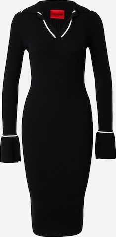 melns HUGO Adīta kleita 'Samury': no priekšpuses