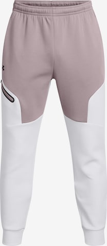 UNDER ARMOUR Sports trousers in White: front