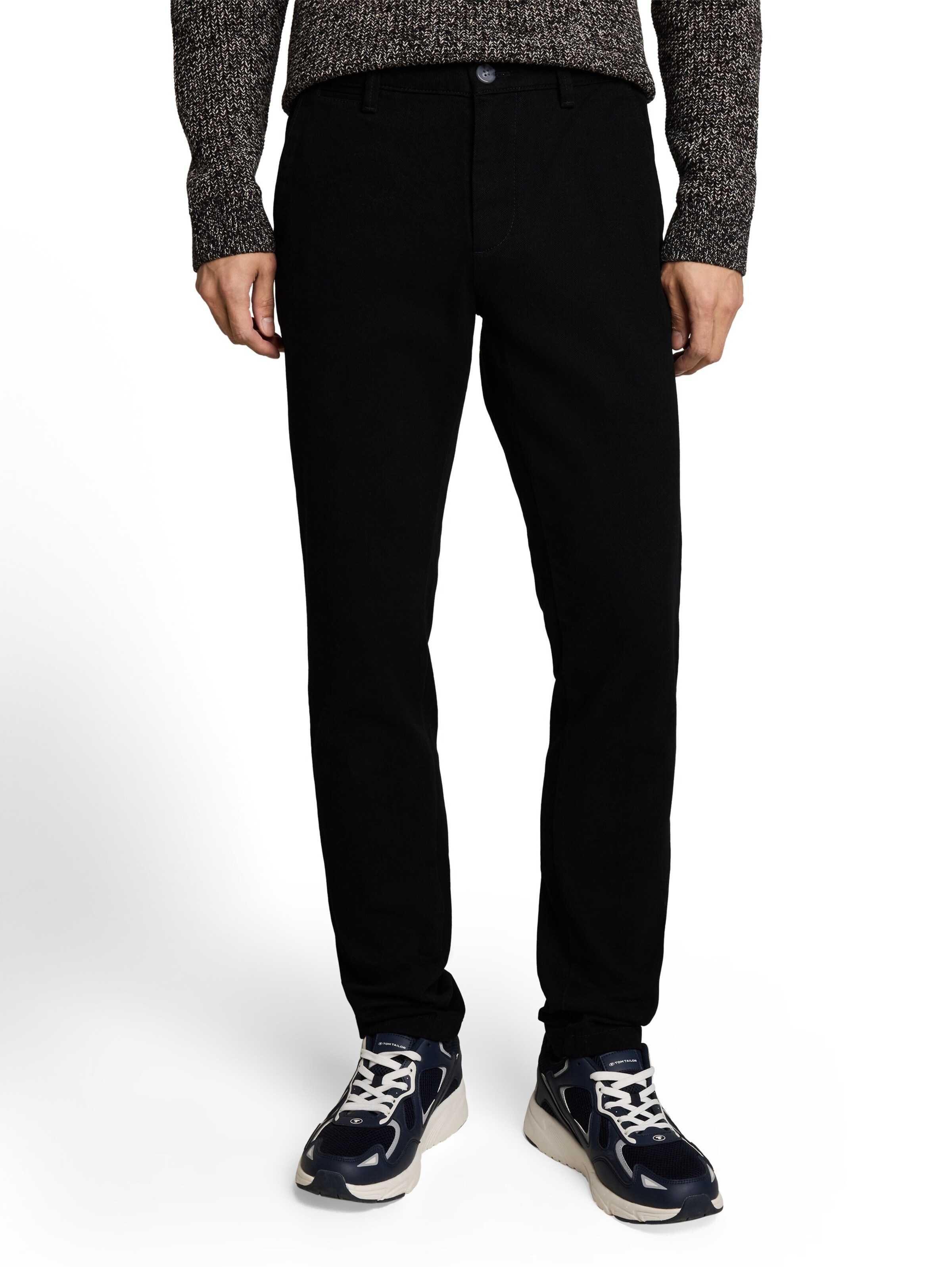 TOM TAILOR Slim fit Chino trousers 'SIMON' in Black: front