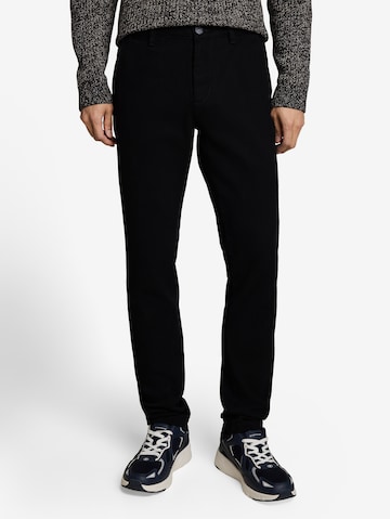 Coupe slim Pantalon chino 'SIMON' TOM TAILOR en noir : devant