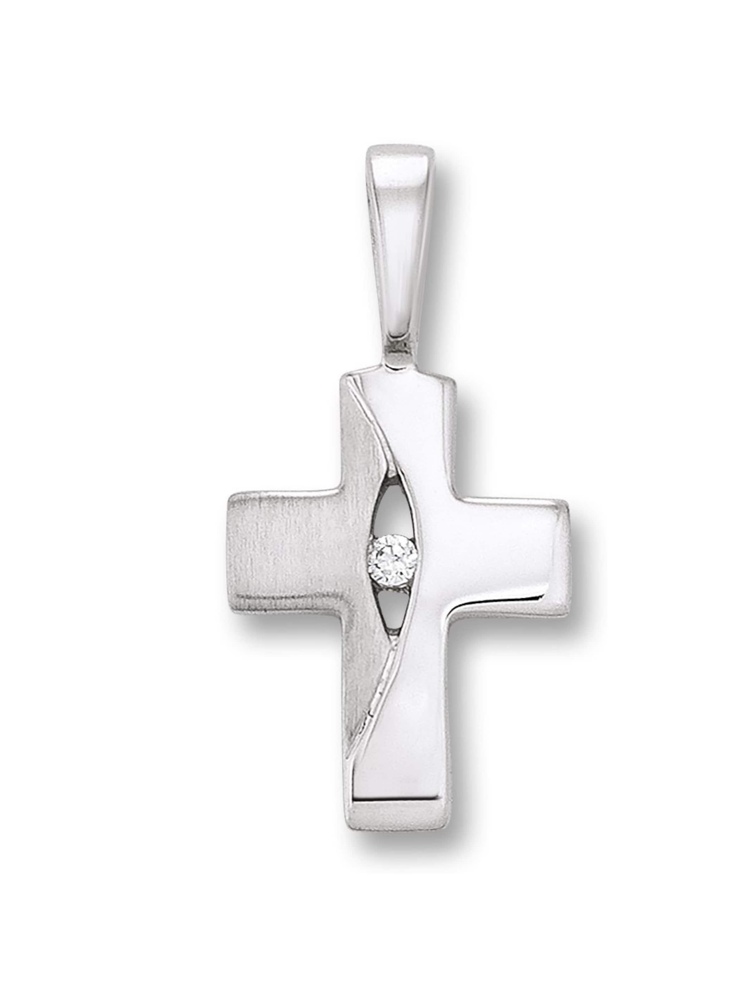 ONE ELEMENT Anhänger 'Kreuz' in Silber: Vorderseite