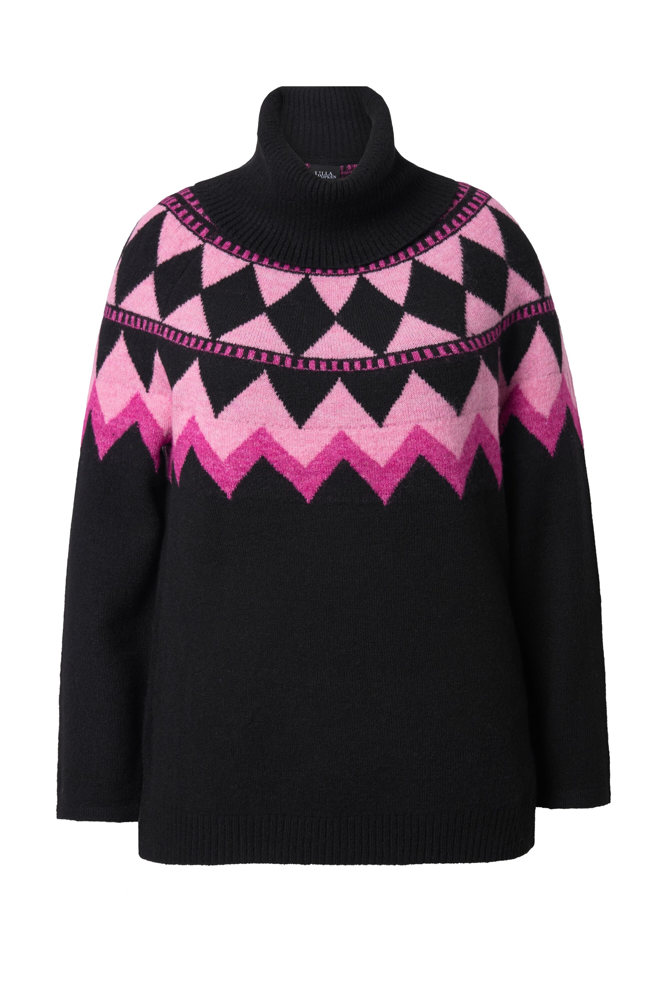 Ulla Popken Trui in de kleur Rosé / Zwart, Productweergave