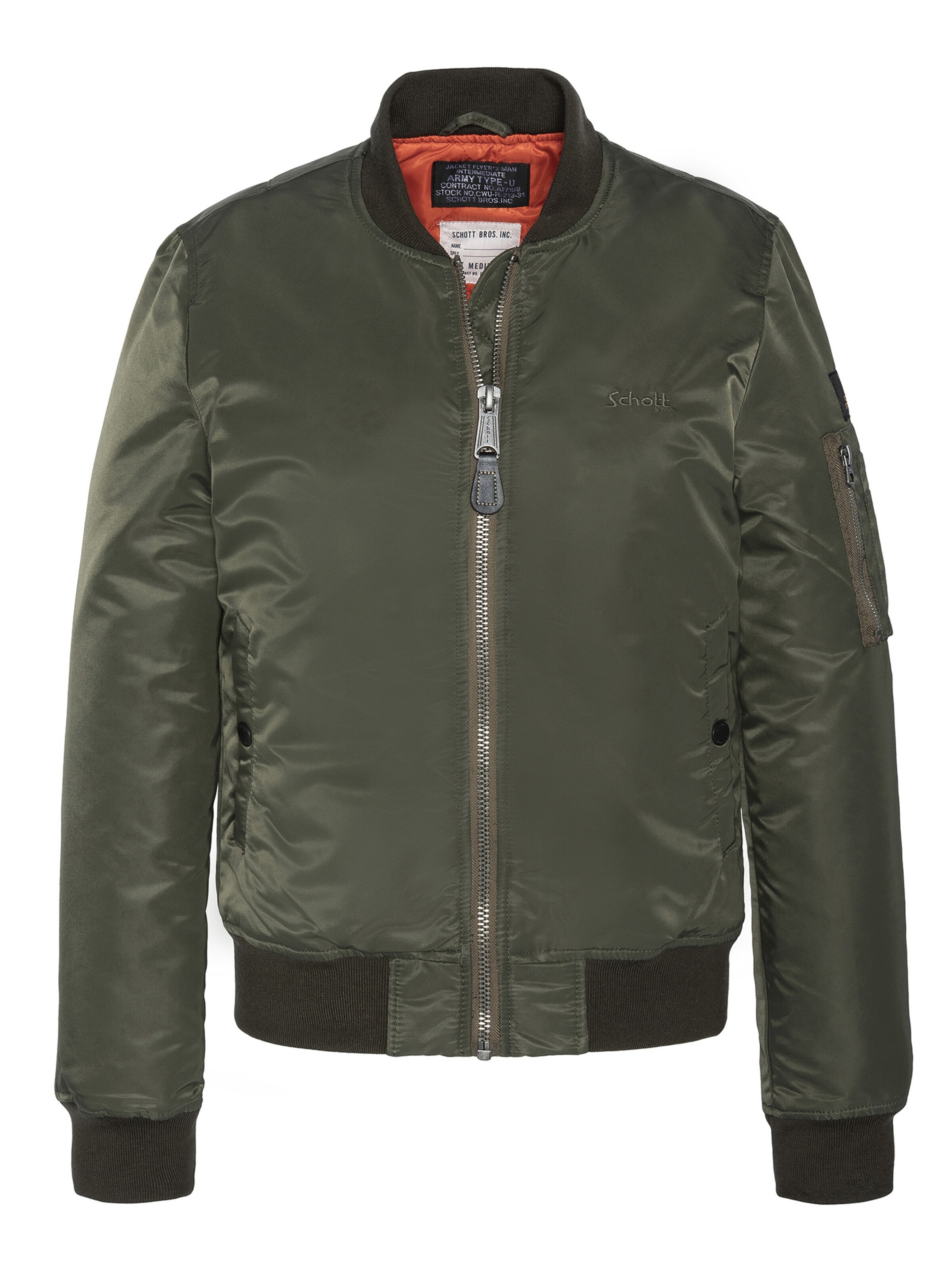 Schott NYC Between-Season Jacket in Green: front