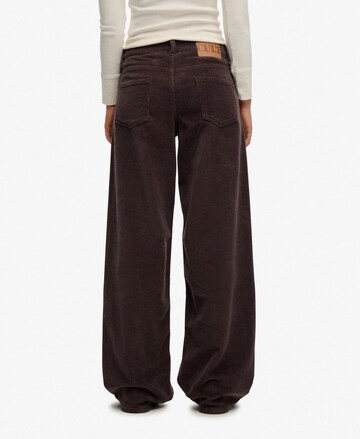 Baggy Pantalon 'Jumbo' Superdry en marron