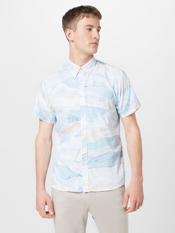 mėlyna Abercrombie & Fitch Standartinis modelis Marškiniai: priekis