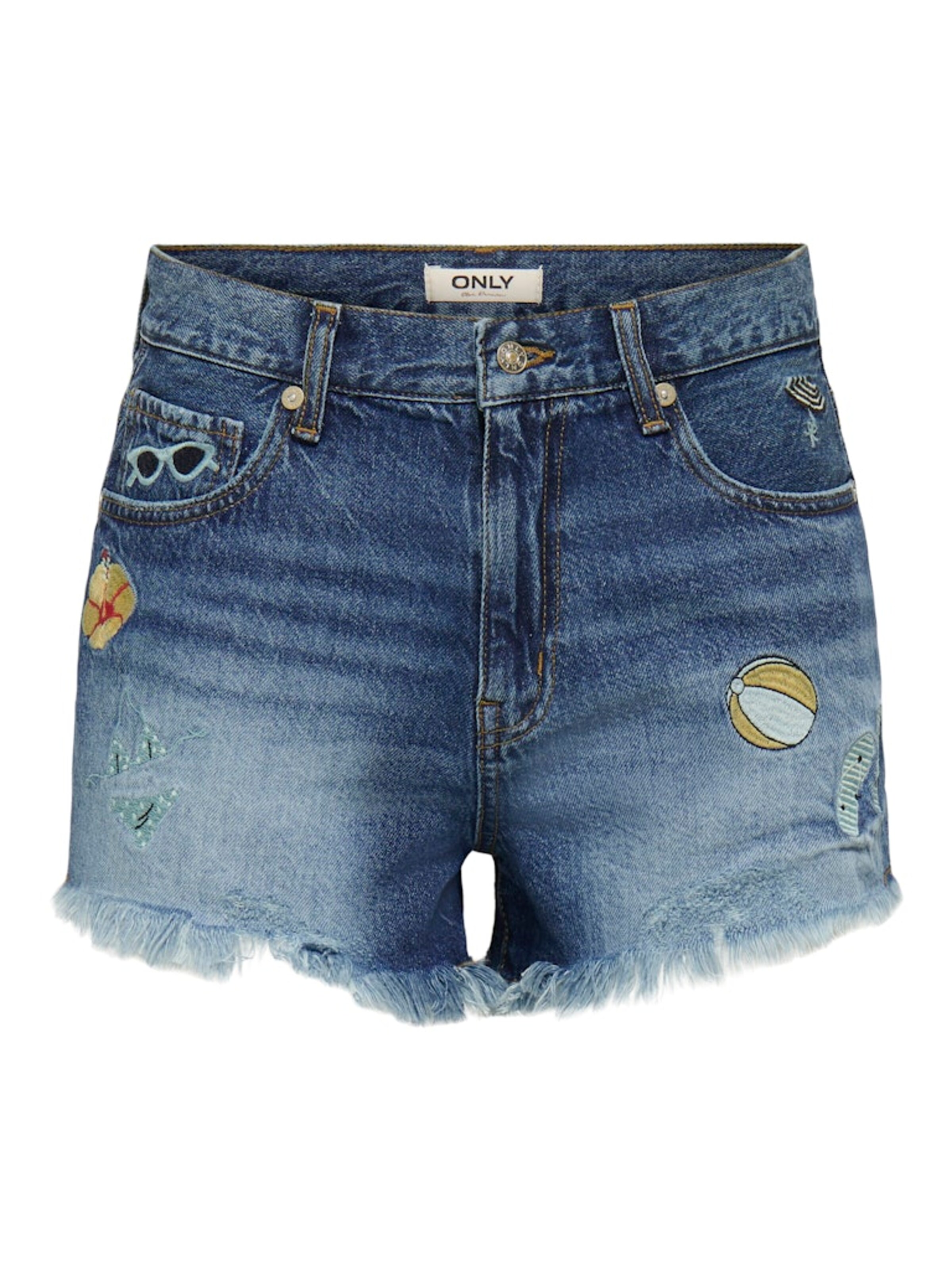 ONLY Jeansy 'ONLZUMA' w rozmiarze 24 w kolorze niebieski denim / jasnoniebieski / jasnożółty / czerwonym, Podgląd produktu