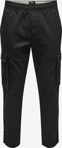 Pantaloni cargo 'Rod' di Only & Sons in nero: frontale