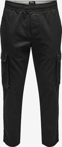 Effilé Pantalon cargo 'Rod' Only & Sons en noir : devant