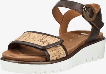 Sandales à lanières ARA en marron : devant