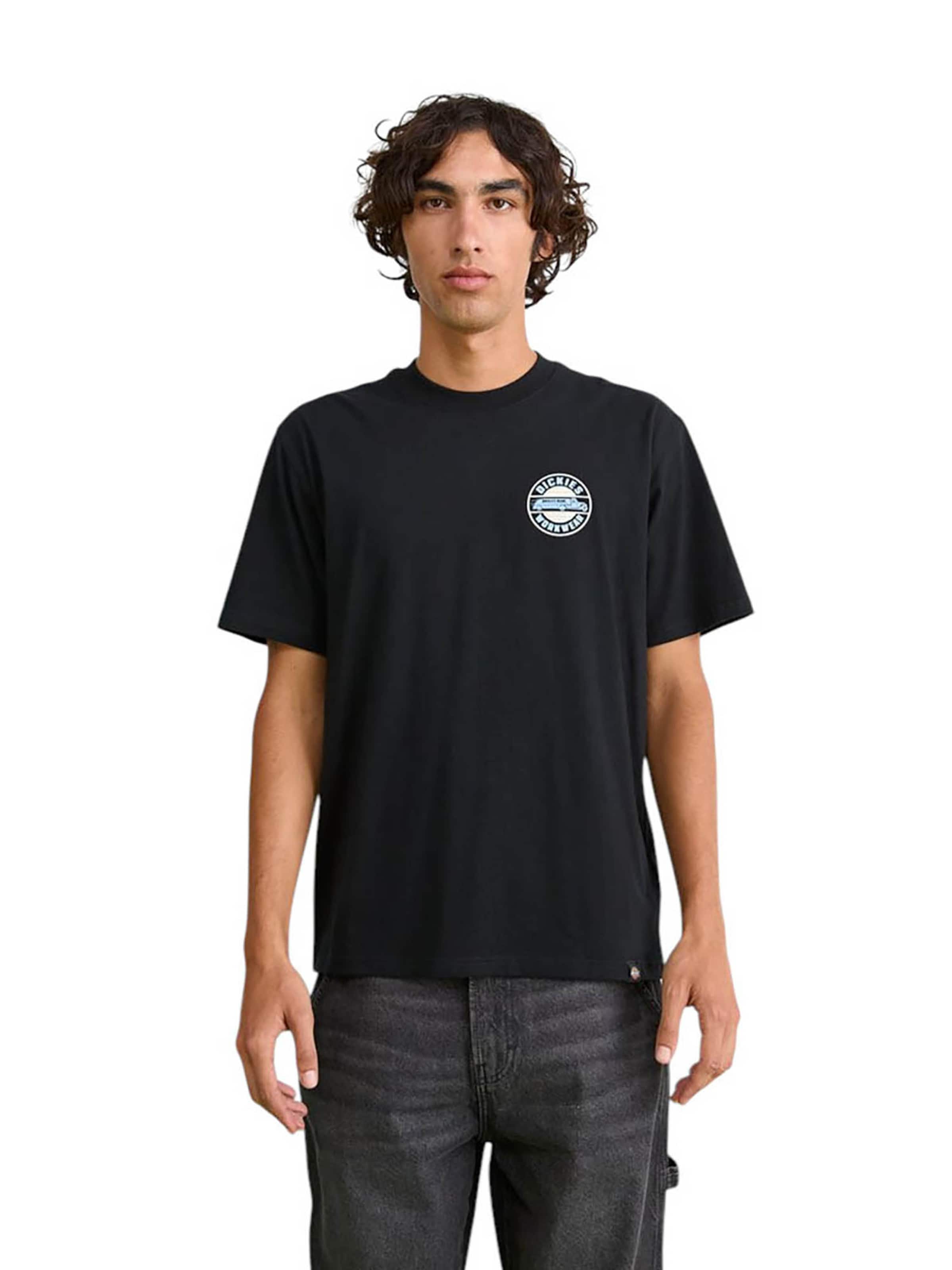 DICKIES - Camisa 'Circle' em preto: frente