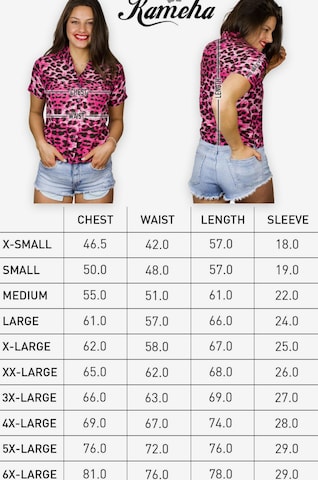 King Kameha Bluse 'Leopard' in Pink: Vorderseite