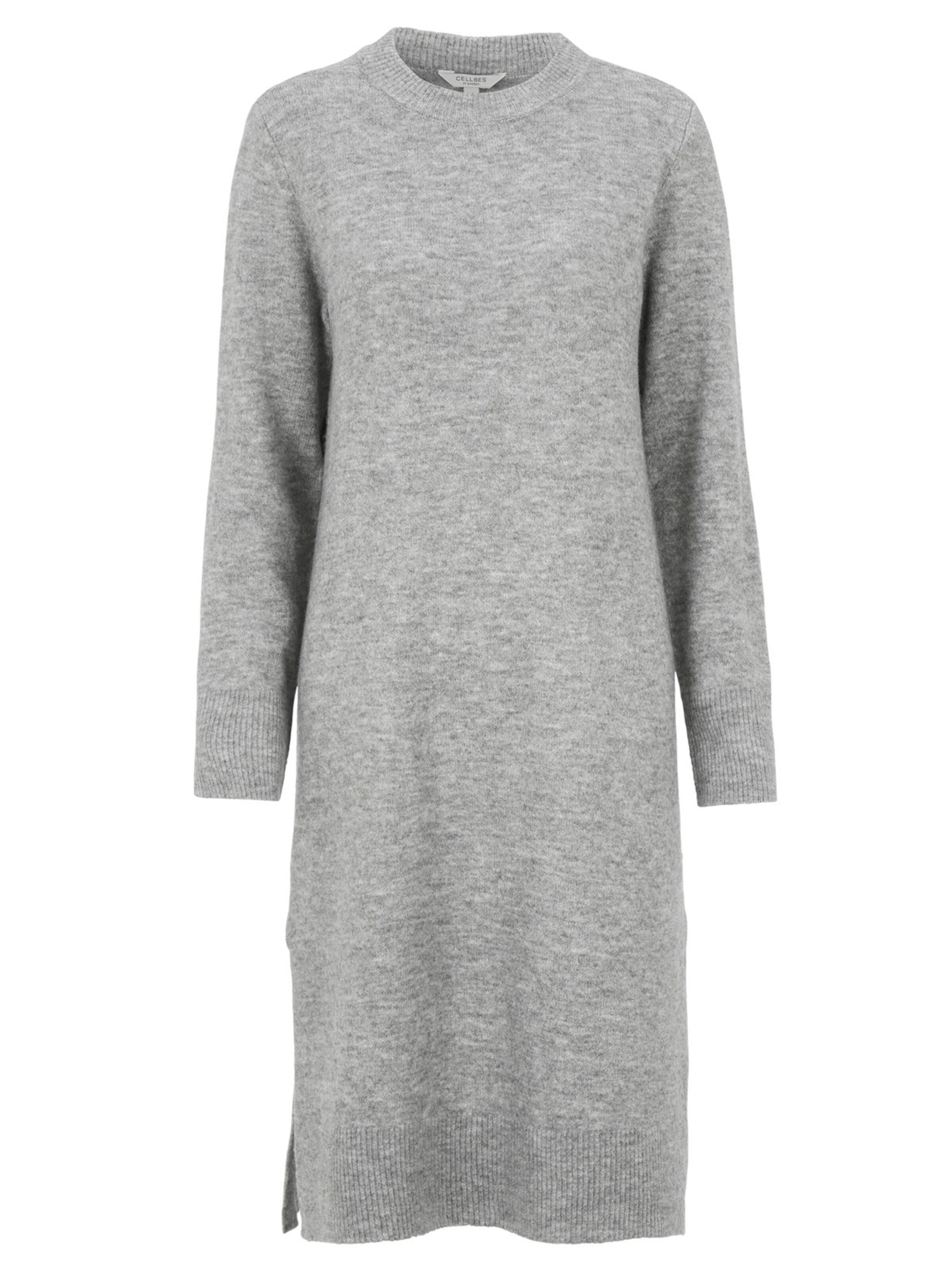 Cellbes of Sweden Gebreide jurk in Grijs: voorkant