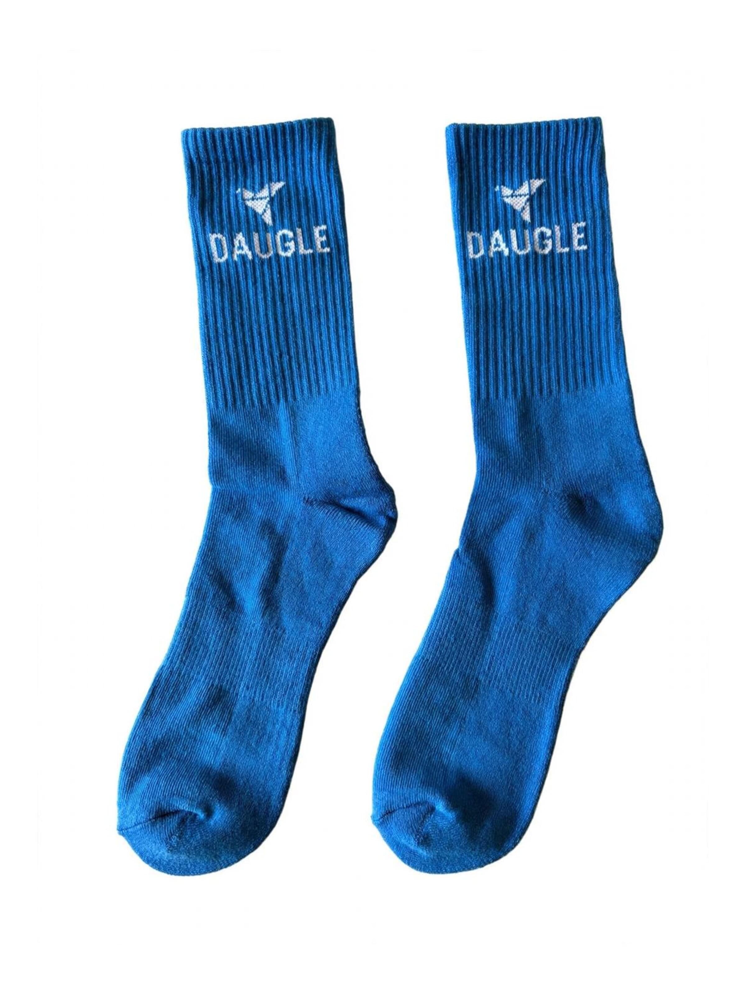 DAUGLE - Meias de desporto 'Daugle Sport Crew Socks 2-Pack (Blue, Black)' em azul