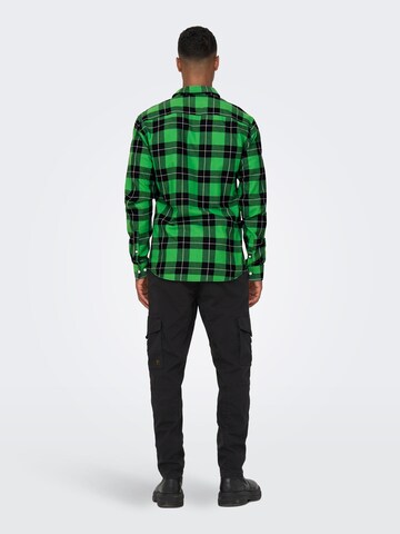 Only & Sons Slim fit Overhemd 'Ari' in Groen
