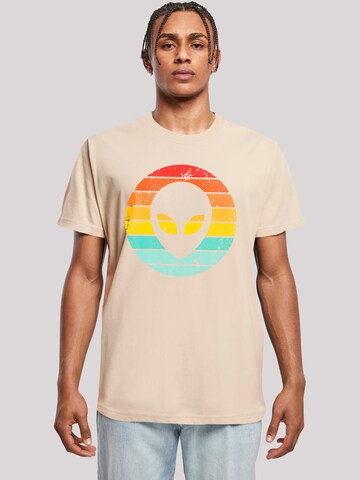 T-Shirt 'Alien Retro Sonnenuntergang' F4NT4STIC en beige : devant