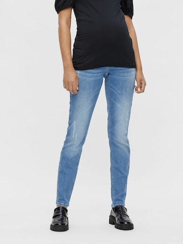 MAMALICIOUS Slimfit Jeans 'London' in Blauw: voorkant