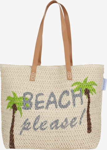 normani Beach Bag in Beige: front