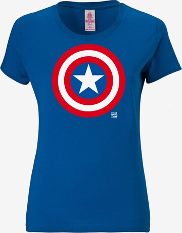 LOGOSHIRT T-Shirt 'Captain America' in Blau: predná strana