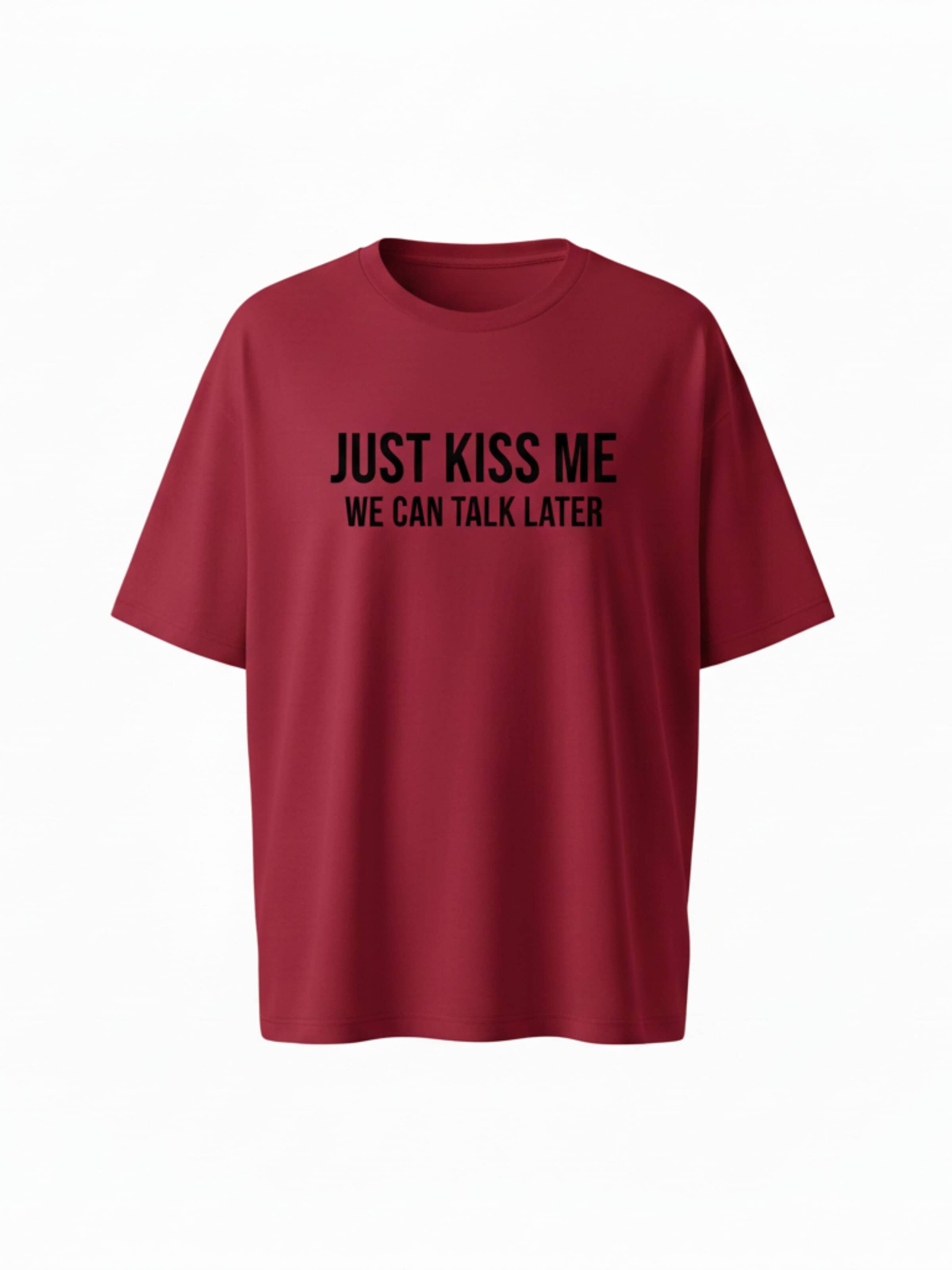 T-shirt 'Kiss me' WEARABLE STORIES en rouge : devant