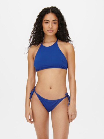 Col haut Bikini ONLY en bleu : devant