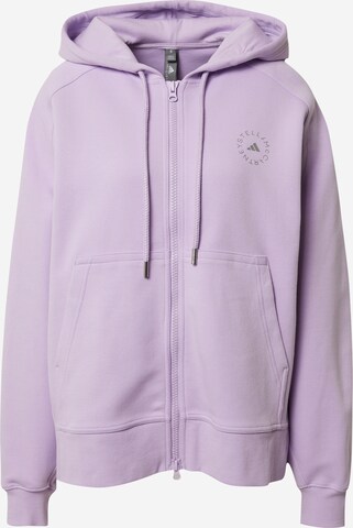 ADIDAS BY STELLA MCCARTNEY Athletic Zip-Up Hoodie in Purple: front