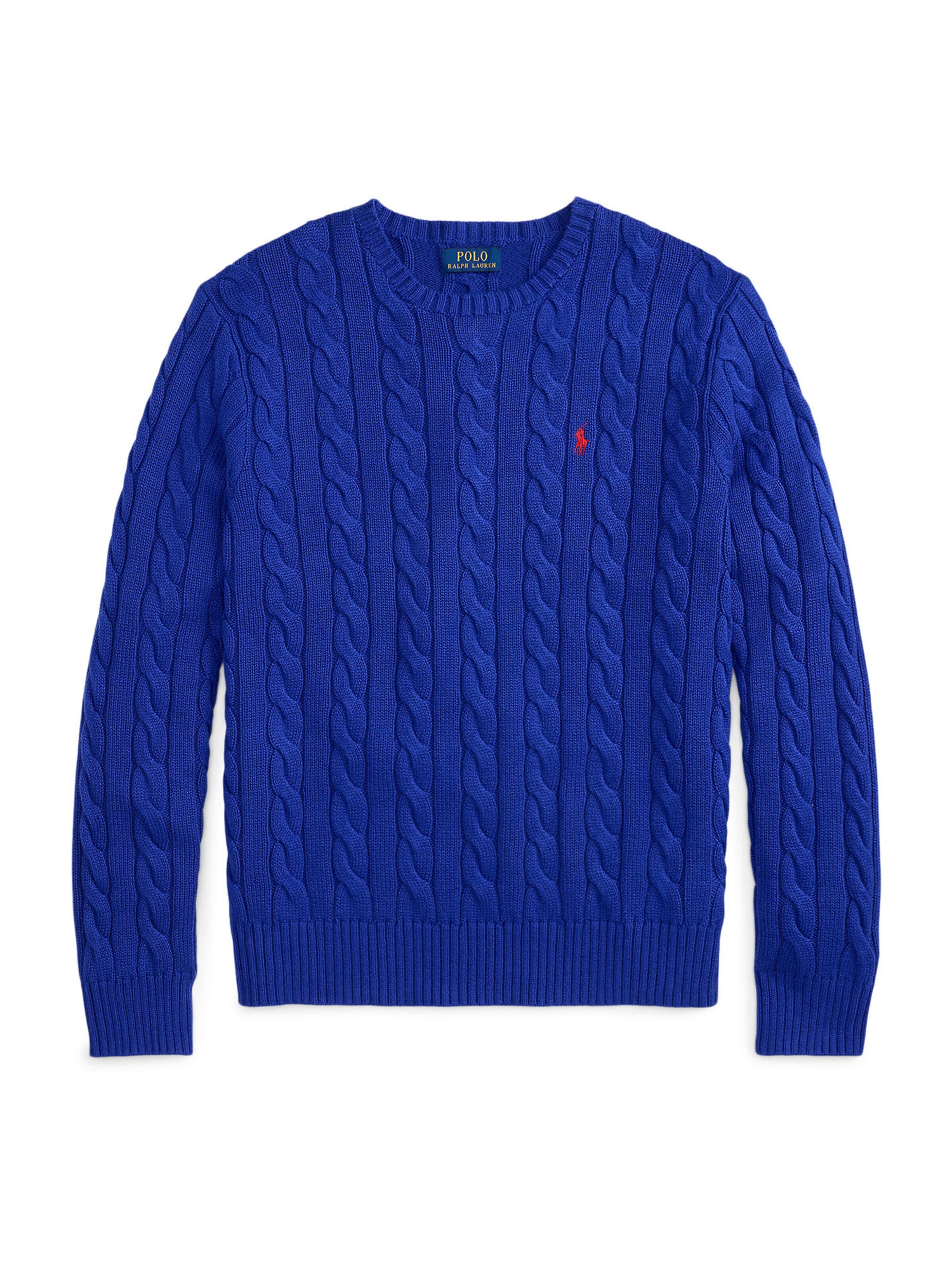 Polo Ralph Lauren Pull-over 'DRIVER' en S en bleu roi / rouge cerise, Vue avec produit