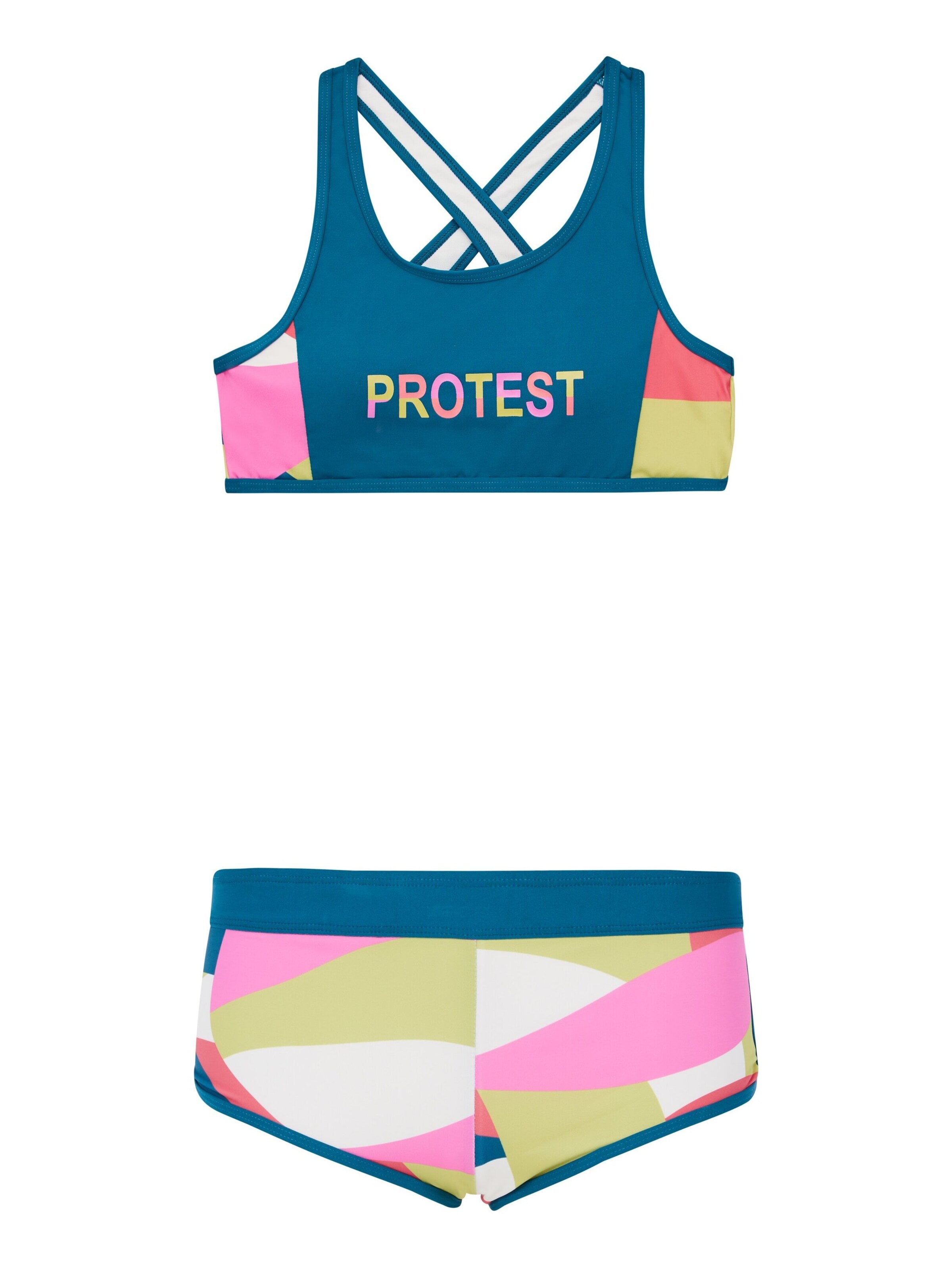 PROTEST Bustier Bikini 'PRTFavour JR' in Blauw: voorkant