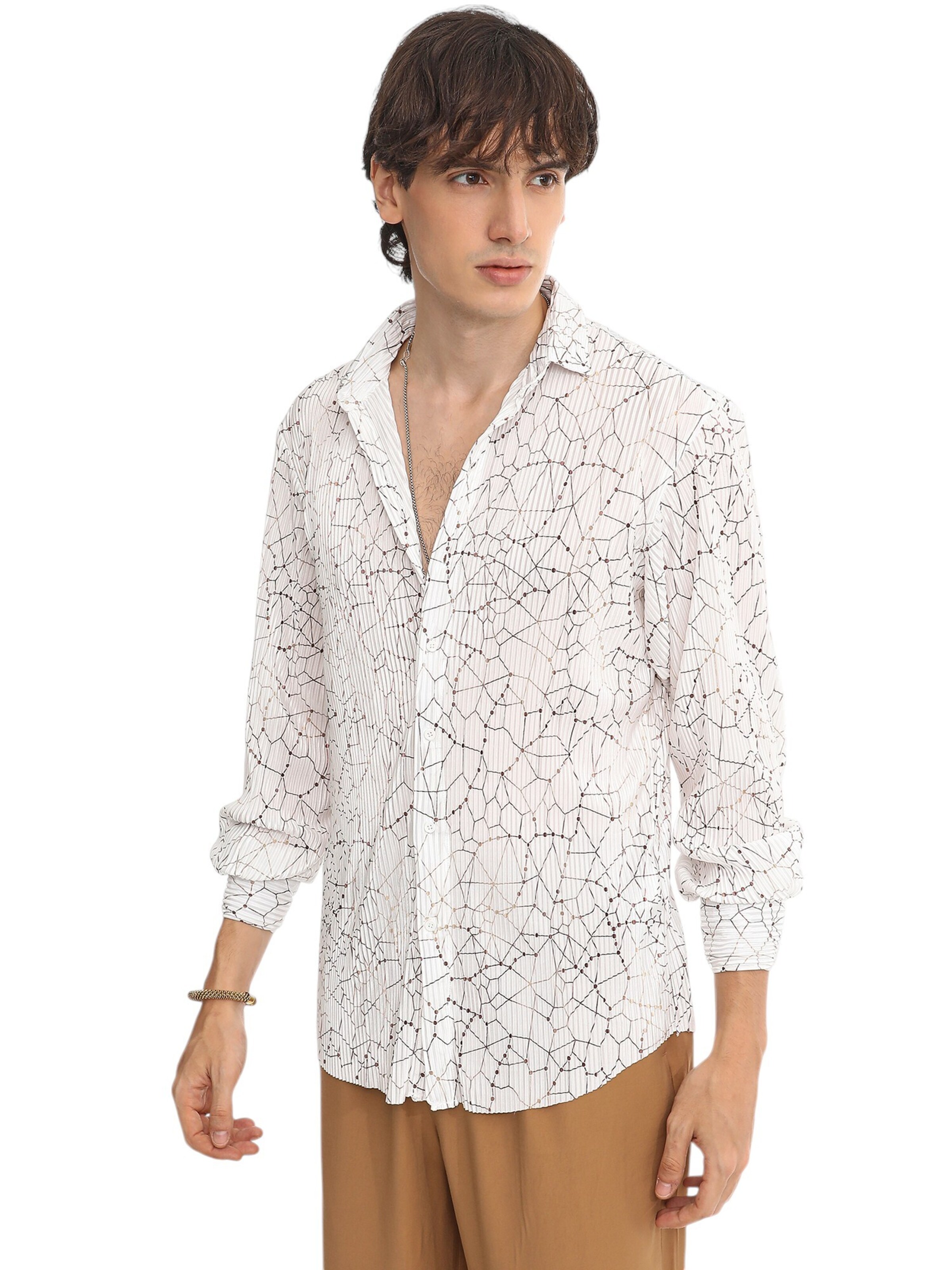 Campus Sutra Regular fit Srajca 'Zavannah' | bela barva